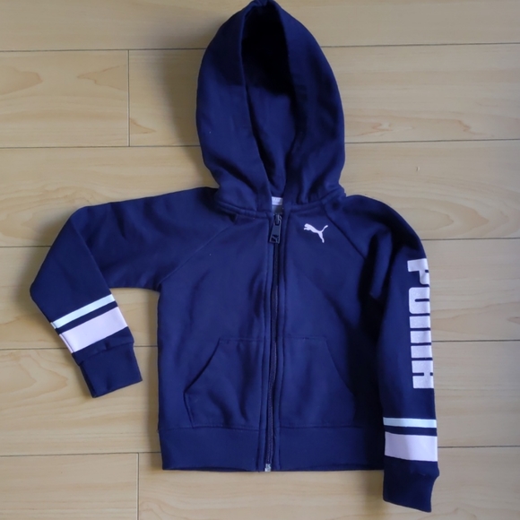 Puma Kids Navy Blue Long Sleeves Sports Jacket 3T - Picture 3 of 6